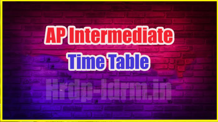 AP Intermediate time table 2024