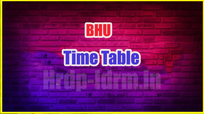 BHU time table 2024