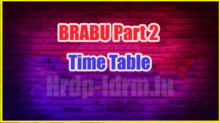 BRABU Part 2 time table 2024