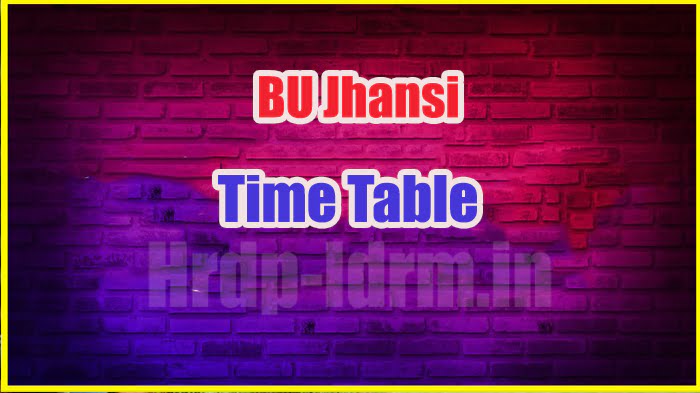 BU Jhansi time table 2024