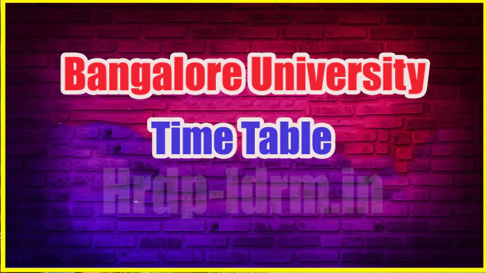 Bangalore University time table 2024