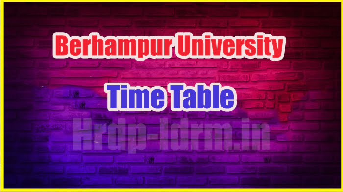 Berhampur University time table 2024