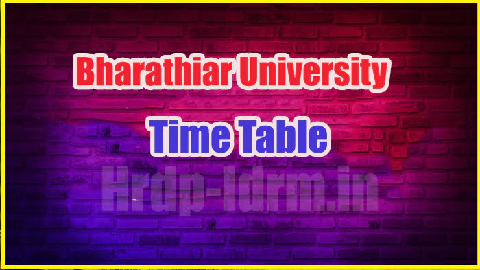 Bharathiar University time table 2024