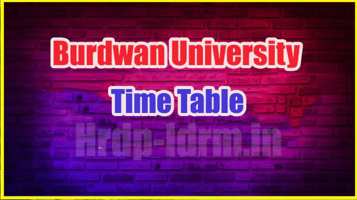 Burdwan University time table 2024
