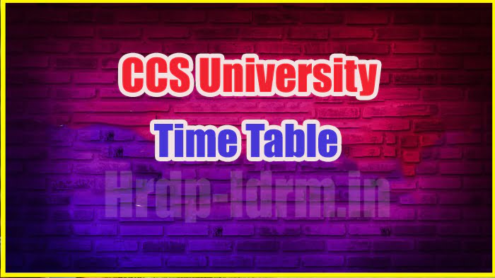 CCS University time table 2024