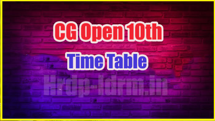 CG Open 10th time table 2024