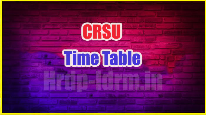 CRSU time table 2024
