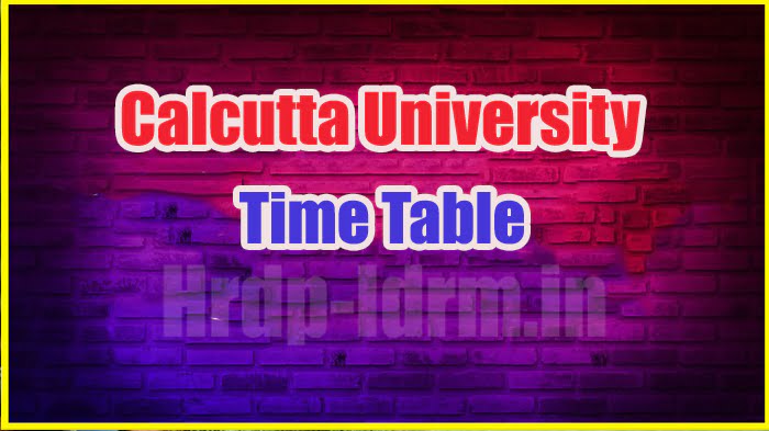 Calcutta University time table 2024