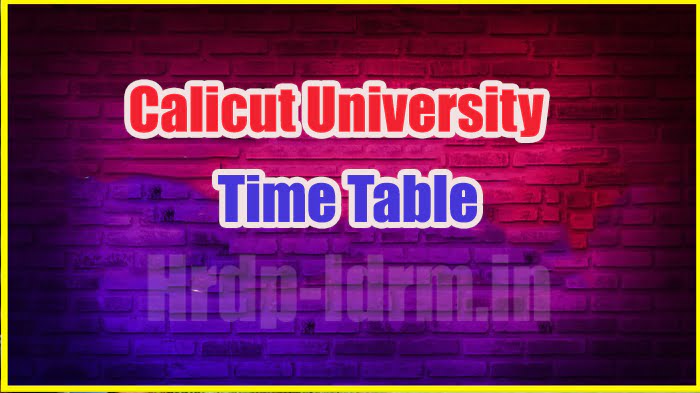 Calicut University time table 2024