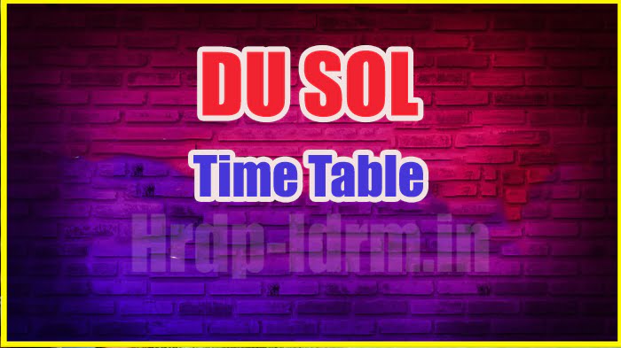 DU SOL time table 2024