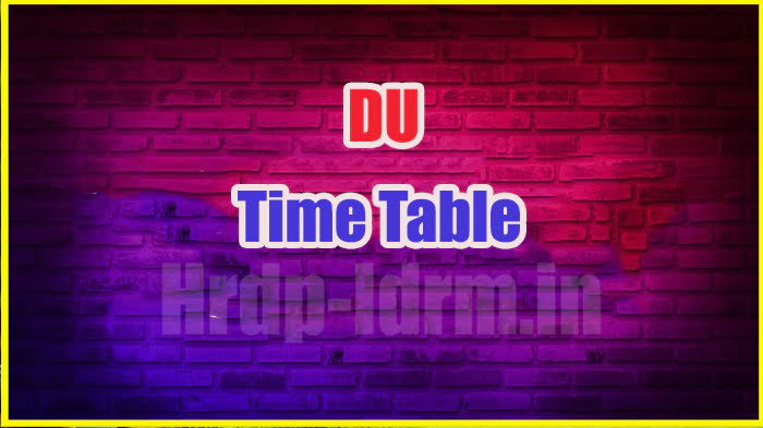 DU time table 2024