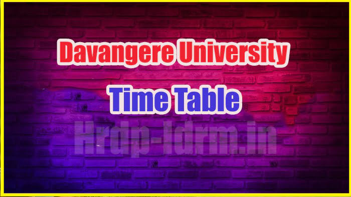 Davangere University time table 2024