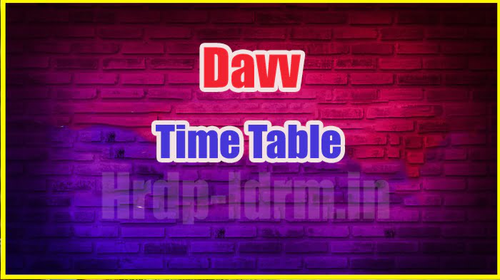 Davv time table 2024