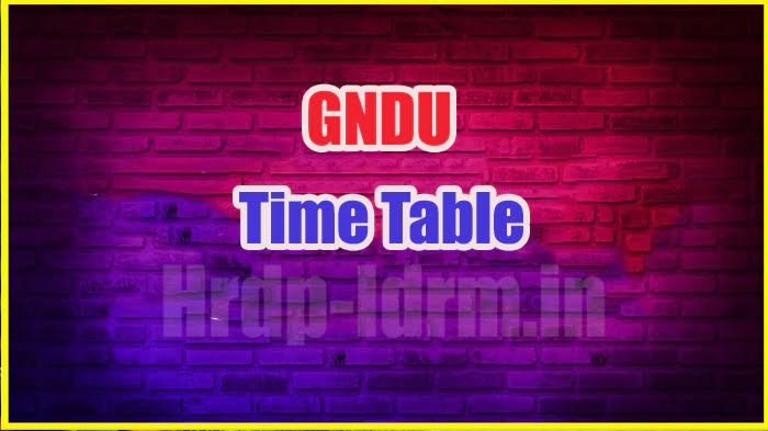 GNDU time table 2024