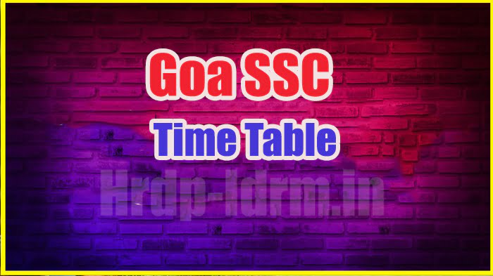 Goa SSC time table 2023