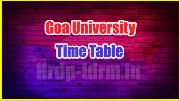 Goa University time table 2024