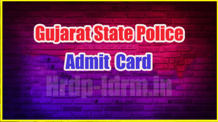 Gujarat State Police admit card 2024