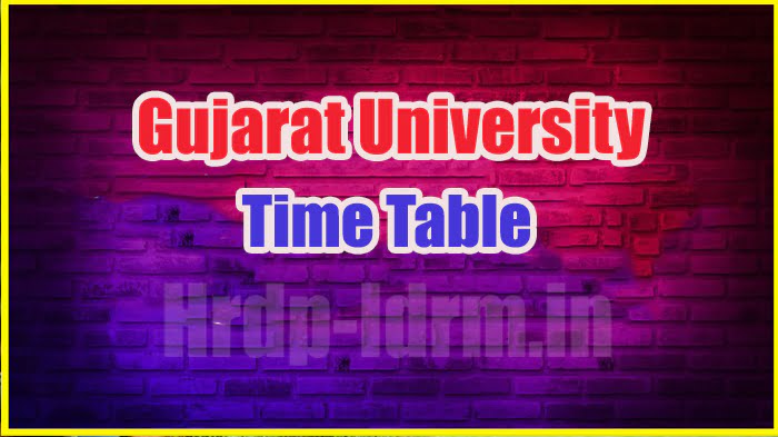 Gujarat University time table 2024
