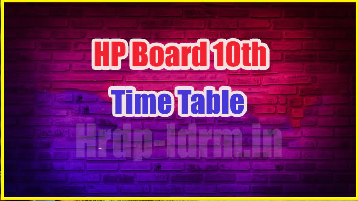 HP Board 10th time table 2024