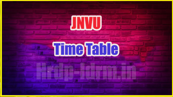 JNVU time table 2024