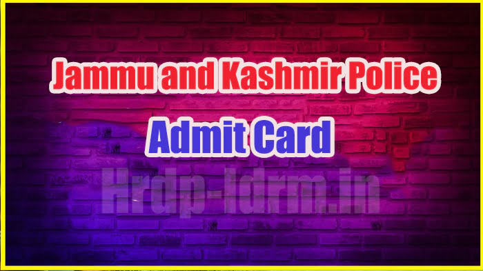 Jammu and Kashmir Police admit card 2024