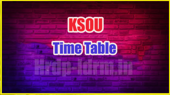 KSOU time table 2024