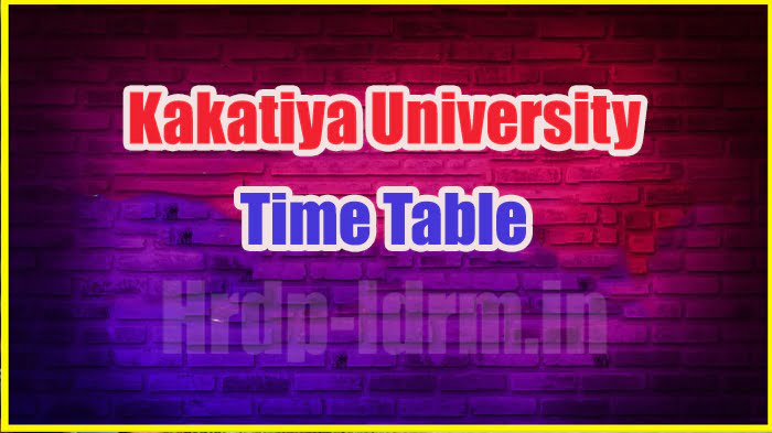Kakatiya University time table 2024