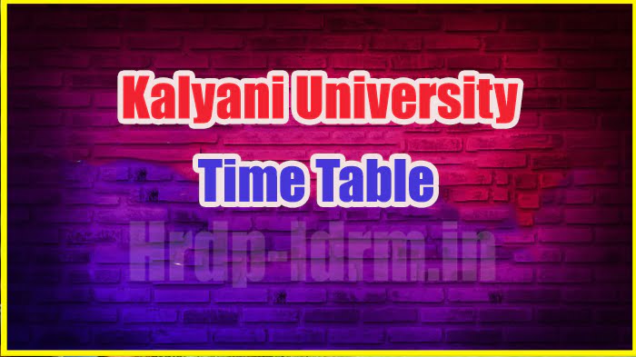 Kalyani University time table 2024