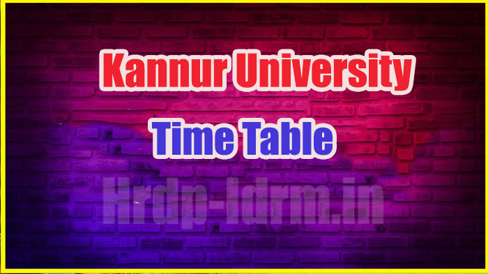 Kannur University time table 2024