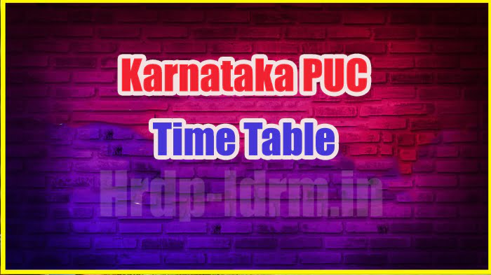 Karnataka PUC time table 2024