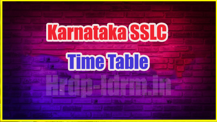 Karnataka SSLC time table 2024