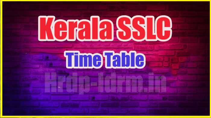 Kerala SSLC time table 2024
