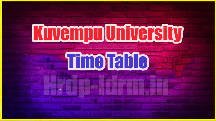 Kuvempu University time table 2024