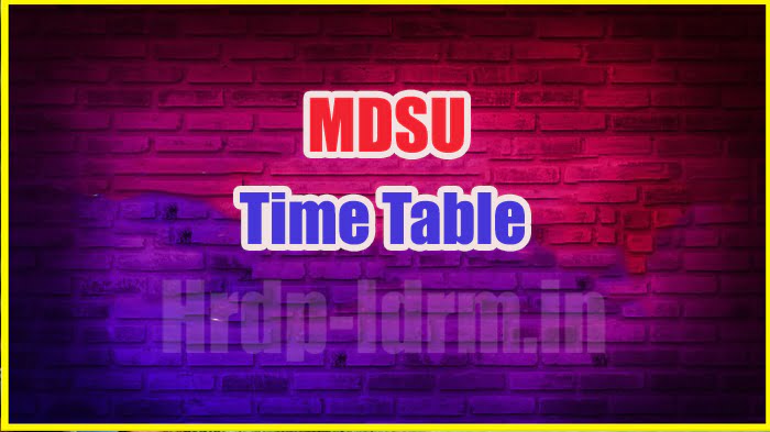 MDSU time table 2024