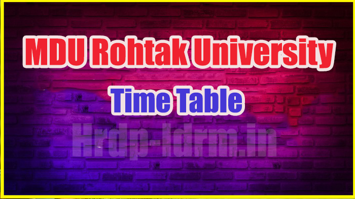 MDU Rohtak University time table 2024