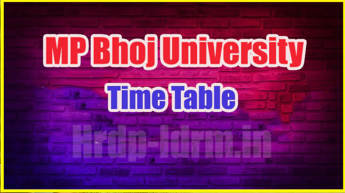MP Bhoj University time table 2024