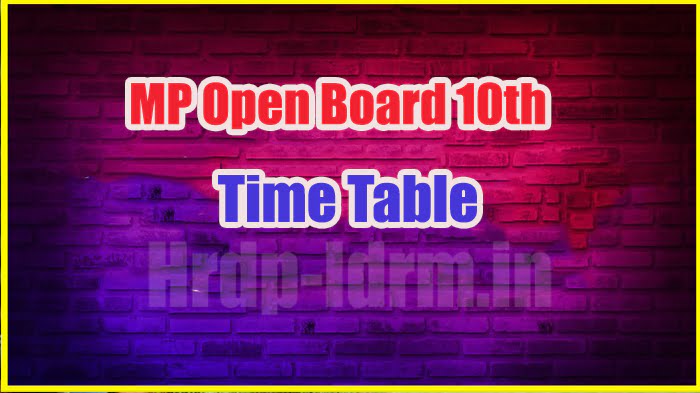 MP Open Board 10th time table 2024