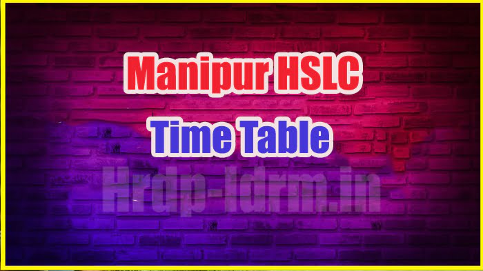 Manipur HSLC time table 2024