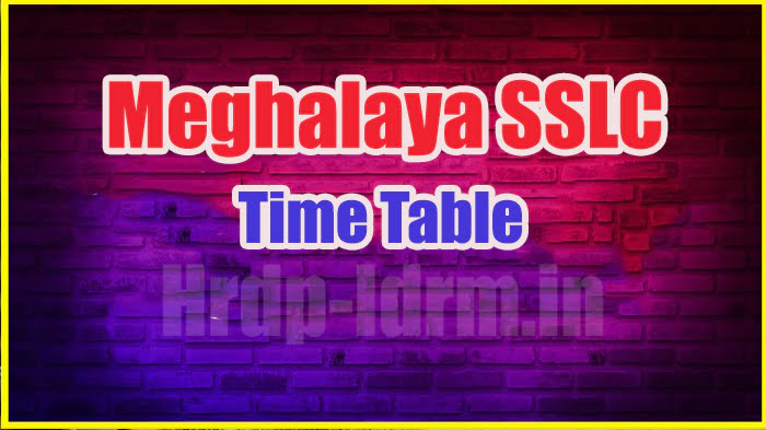 Meghalaya SSLC time table 2024