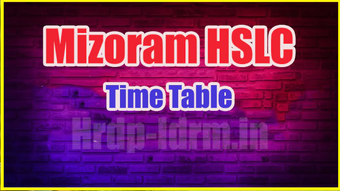 Mizoram HSLC time table 2024
