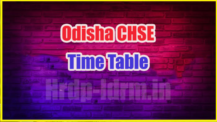 Odisha CHSE time table 2024