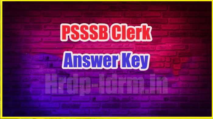 PSSSB Clerk answer key 2024