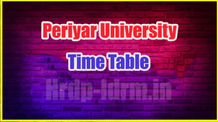 Periyar University time table 2024
