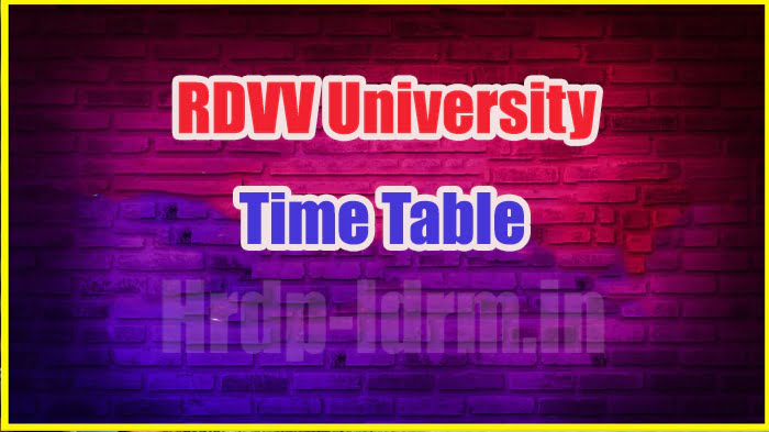 RDVV University time table 2024