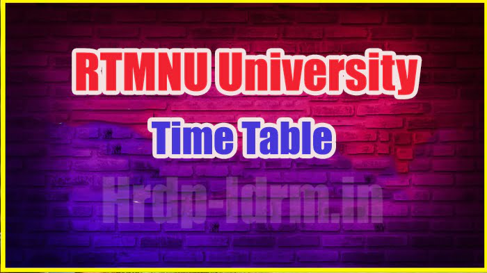 RTMNU University time table 2024