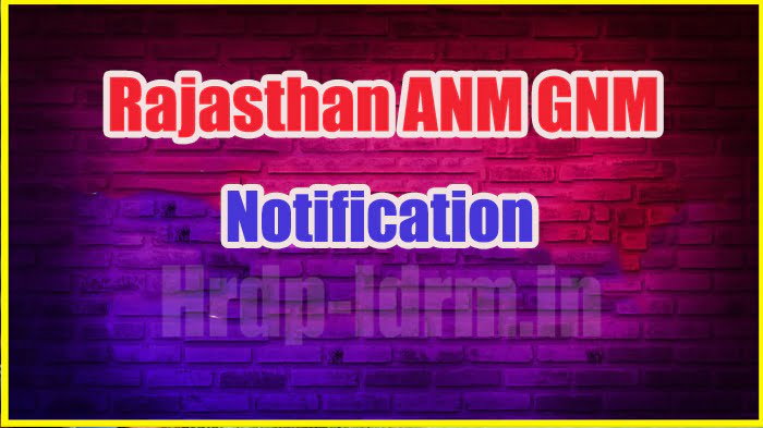 Rajasthan ANM GNM notification 2024