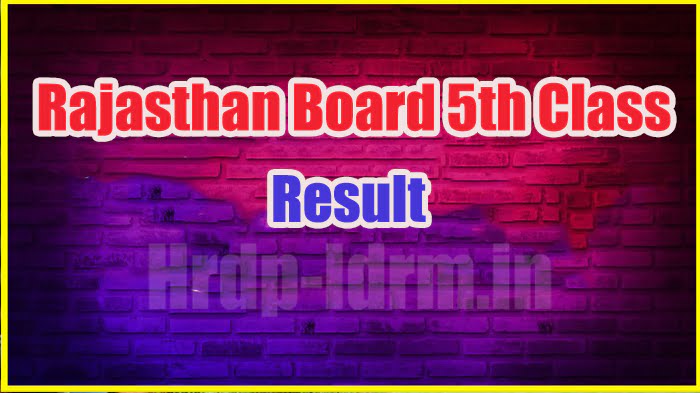 Rajasthan Board 5th Class result 2024