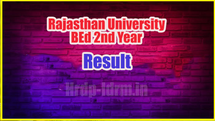 Rajasthan University BEd 2nd Year result 2024