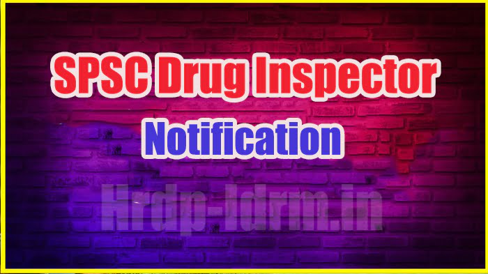 SPSC Drug Inspector Notification 2024