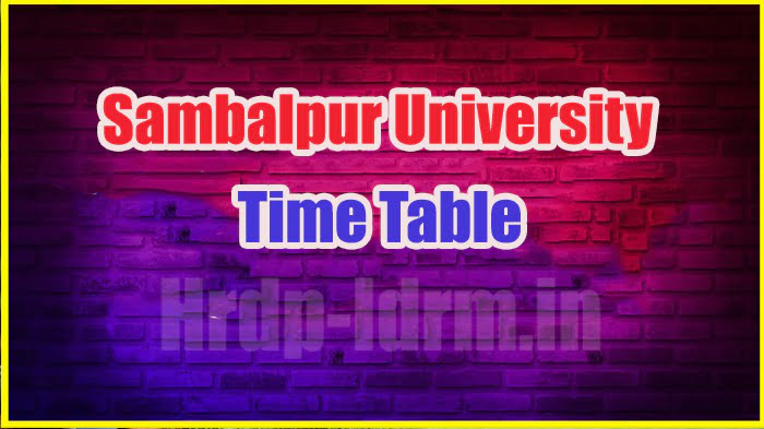 Sambalpur University time table 2024